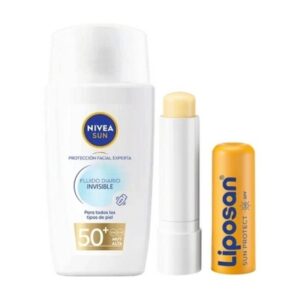 Nivea - Sun Daily Duo Invisible Fluid SPF50 + Liposan Lip Balm SPF50 - nivea