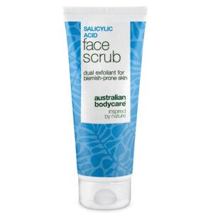 Salicylsyre ansigtsscrub mod uren hud og bumser â Ansigtsscrub mod uren og fedtet hud, blackheads og bumser. Fjerner døde hudceller og overskydende olie. Med effektiv salicylsyre og succinsyre. - 1 Stk. - Australian Bodycare