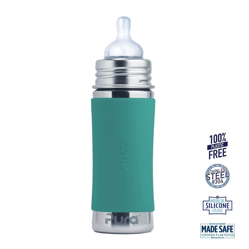 Pura® - Kiki Baby Sutteflaske 3+ mdr. Moss 325ml - Medium flow - pura®