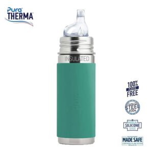 Pura® - Therma Kiki Sipper Baby Sutteflaske 6+ mdr. Moss 260ml - Fast flow - pura®