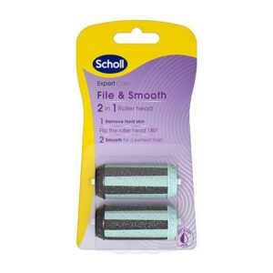 Scholl - File & Smooth 2 in 1 Roller Head - 2 Pak - scholl